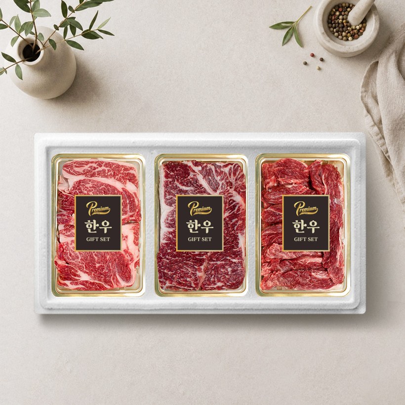 🥩 1등급 한우 선물세트 600g (등심·채끝·특수부위)